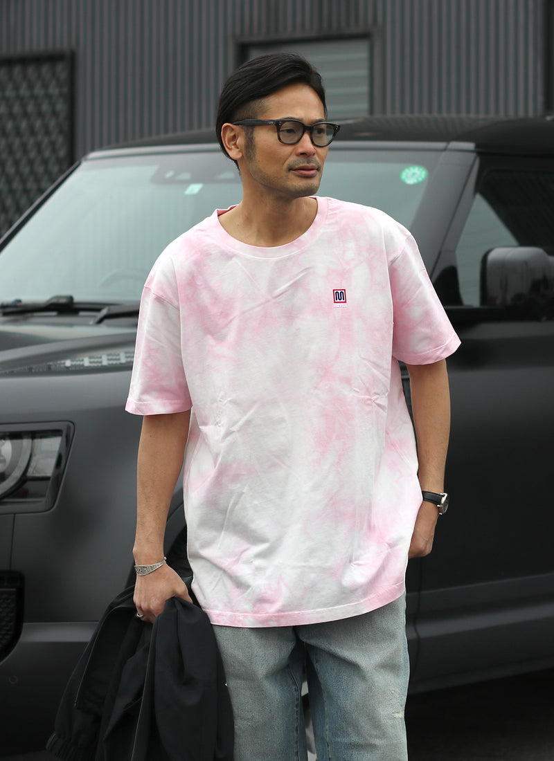 COTTON TIE DYE TEE【PINK/WHITE】