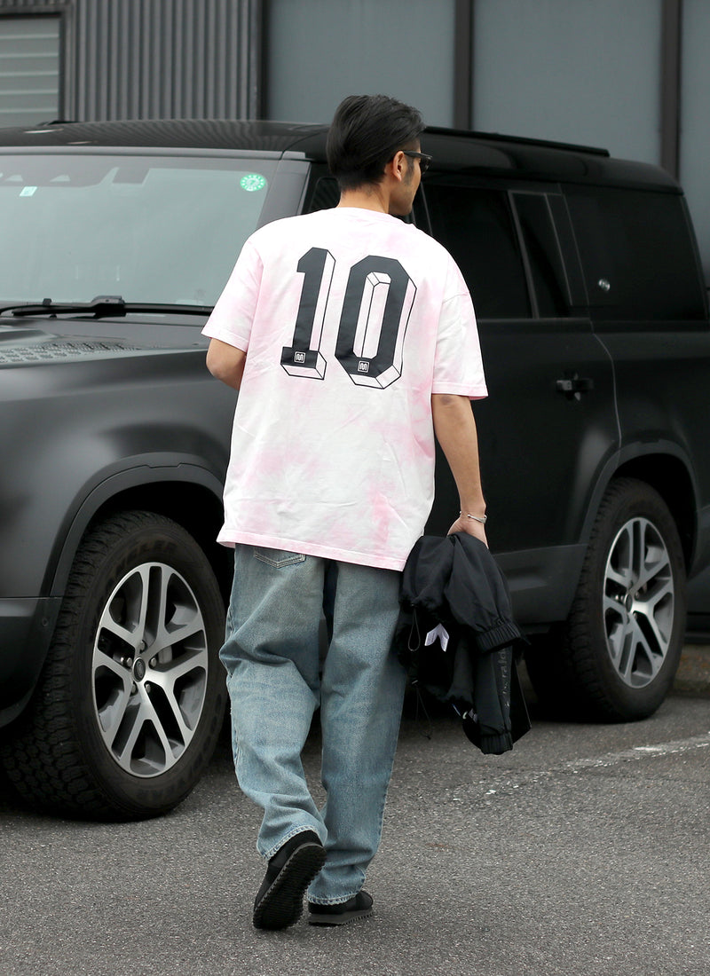 COTTON TIE DYE TEE【PINK/WHITE】