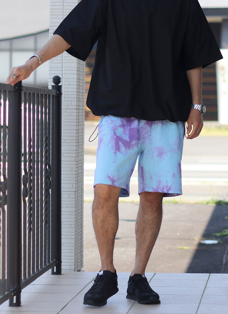 TIE DYE SWEAT SHORT【SKY/PURPLE】