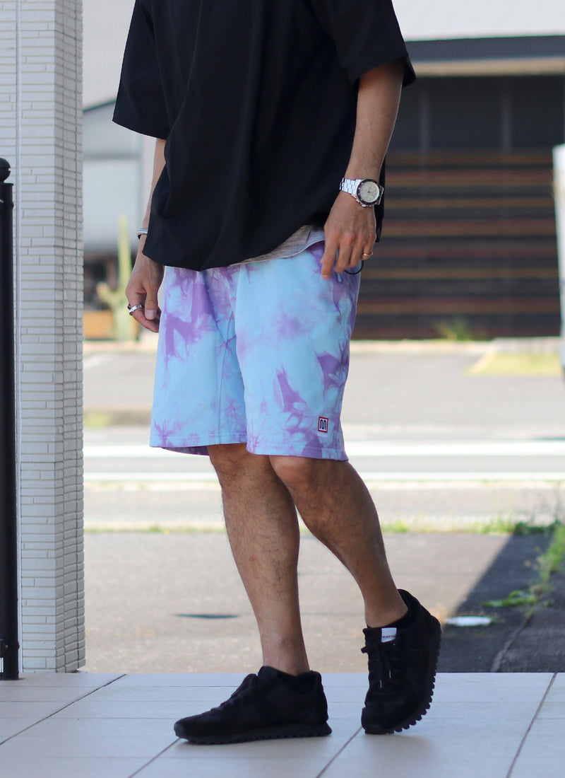 TIE DYE SWEAT SHORT【SKY/PURPLE】