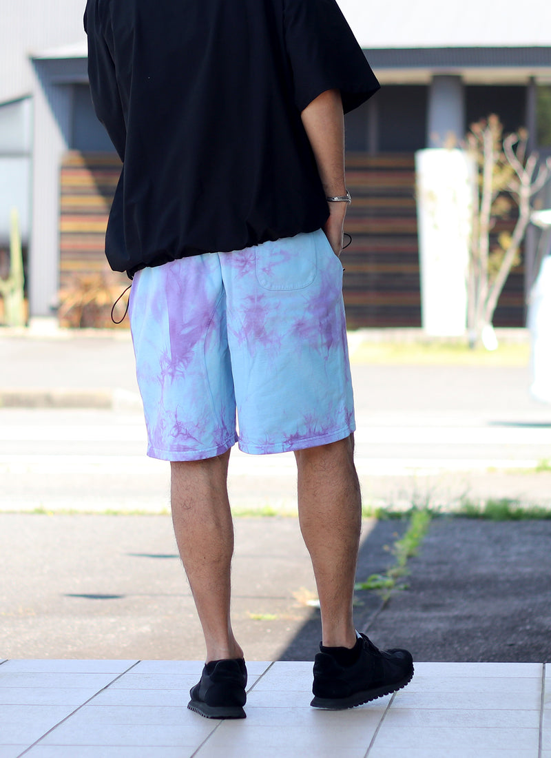 TIE DYE SWEAT SHORT【SKY/PURPLE】