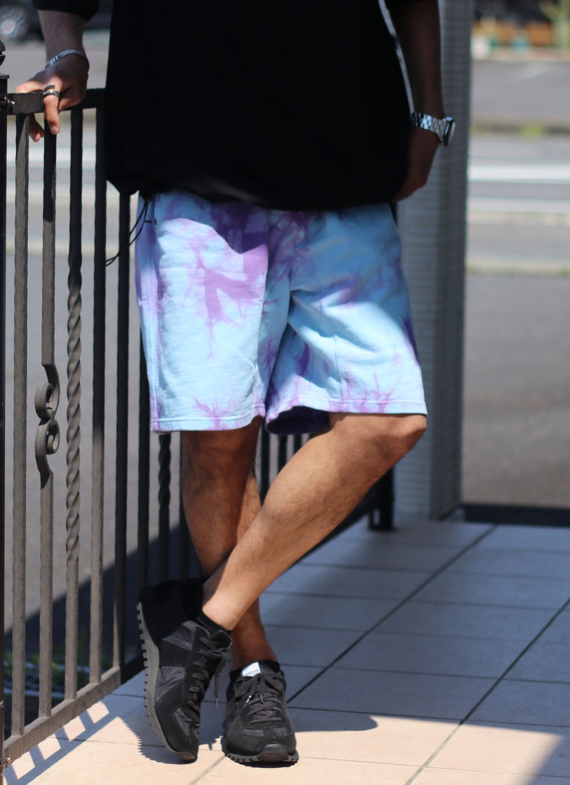 TIE DYE SWEAT SHORT【SKY/PURPLE】