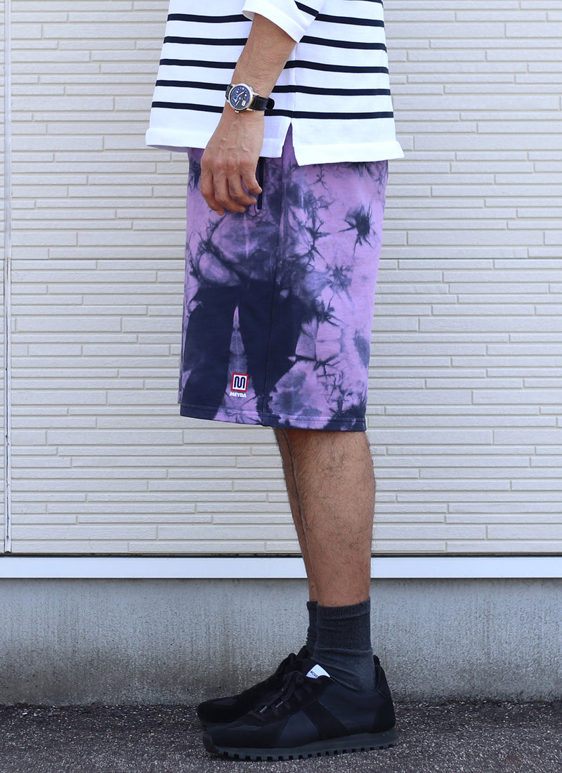 TIE DYE SWEAT SHORT【NAVY/PURPLE】