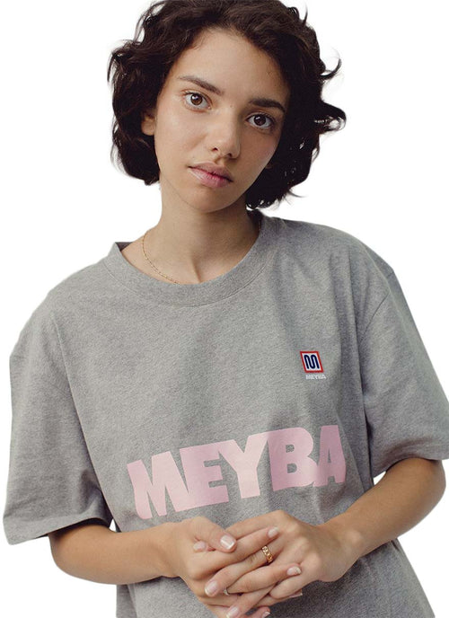 MEYBA BRAND TEE【GRAY/PINK】