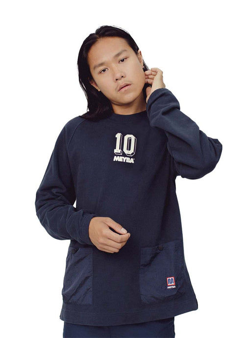 NYLON POCKET CREW SWEAT【NAVY】