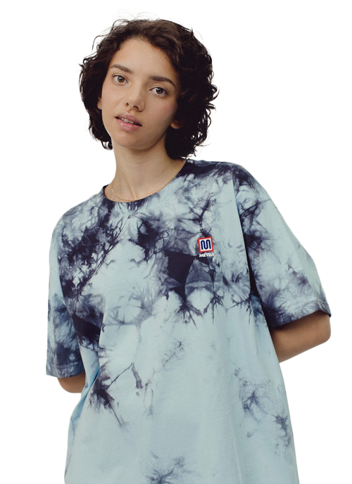 COTTON TIE DYE TEE【NAVY/SKY】