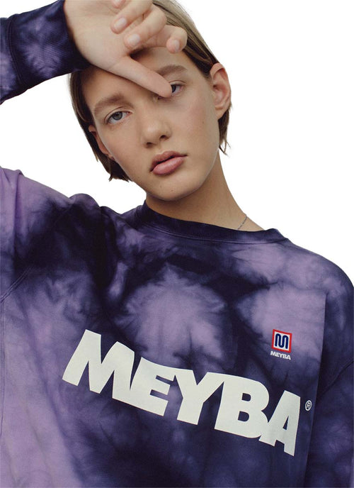 TIE DYE SWEAT CREW【NAVY/PURPLE】